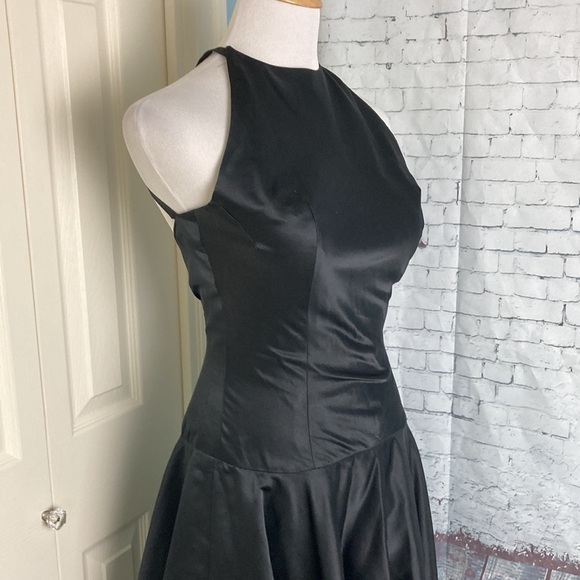 Vintage 50s Nicholas Ungar little black dress 100% Silk drop waist retro madmen - Picture 7 of 16